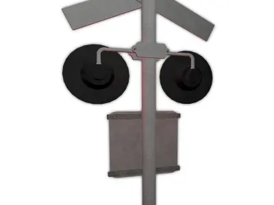 Railway signal Low-poly 3D model