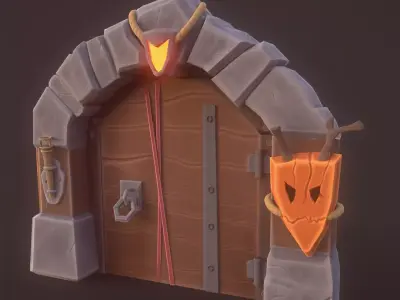 Game Ready Stylized Gate Low-poly 3D model
