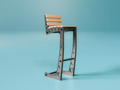 Industrial bar stool chair  3D model