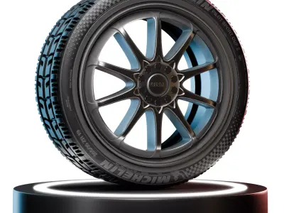 High-Detail Realistic Wheel Concept Design - 4K Textures Low-poly 3D model V1