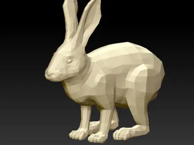 3D RABBIT LOWPOLY Low-poly 3D model