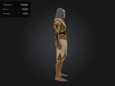 Ancient Undead Egyptian Warrior Rigged Animated 3D Character  Low-poly 3D model