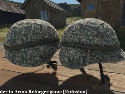 US Helmets and Covers Low-poly 3D model
