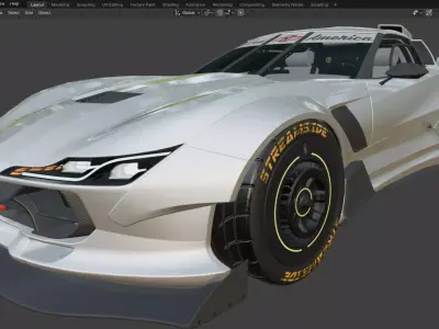 Sports car  Low-poly 3D model