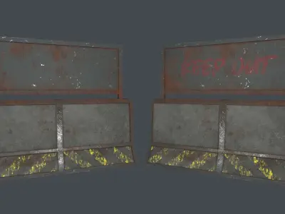 Concrete RoadBlock Barrier Barricade 3D model