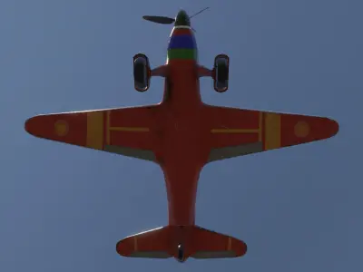 Old airplane Low-poly 3D model