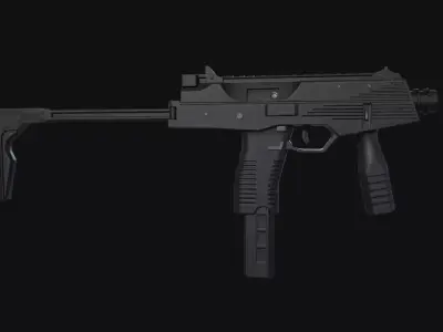 MP9 Submachine Gun Low-poly 3D model purchase