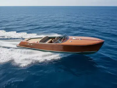 Classic Wooden Runabout Speedboat 3D model 3D model