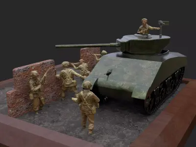 M4 Sherman Toy Model Free 3D model