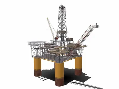Oil Rig Platform Low-poly 3D model purchase