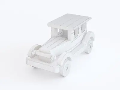 Wooden toy car 02 3D model