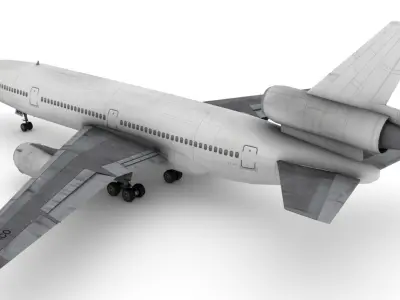 Douglas DC-10 Low-poly 3D model