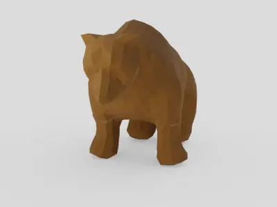 Geometric Bear Low-poly 3D model