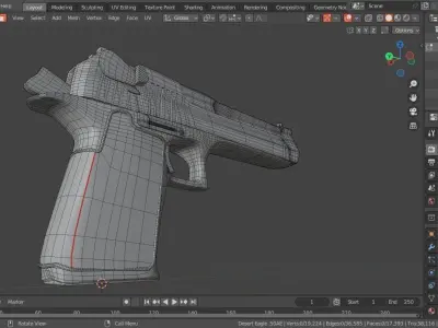 Desert Eagle 50AE Pistol 3D model