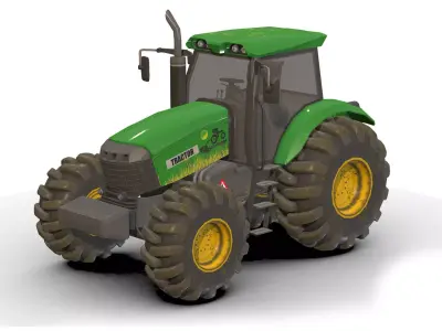 Tractor  Low-poly 3D model from CGTrader