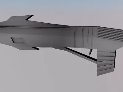 LOW POLY 3D GUN 4 Different Versions Low-poly 3D model