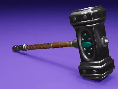 High-poly hammer in fortnite 3D model