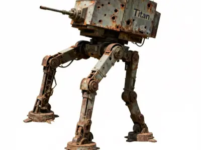 Titan Wasteland Walker 3D Model Low-poly 3D model
