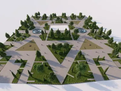 public park-Private Park Landscape -Park Center 3D model buy