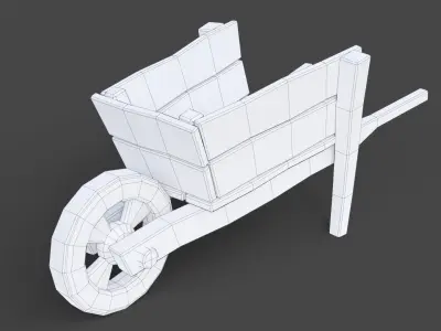 Stylized Wheelbarrow Low-poly 3D model purchase