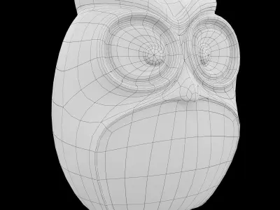 Ceramics Owl model 4 Low-poly 3D model