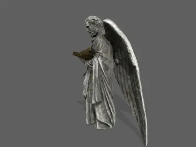 Old Man Statue Low-poly 3D model 3