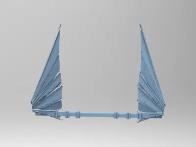 Great Khan Ocean Sail side pieces  Low-poly 3D model