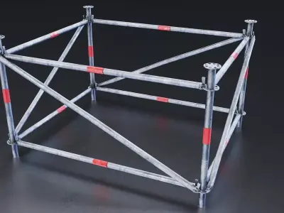 Construction Scaffolding Structure square Low-poly 3D model