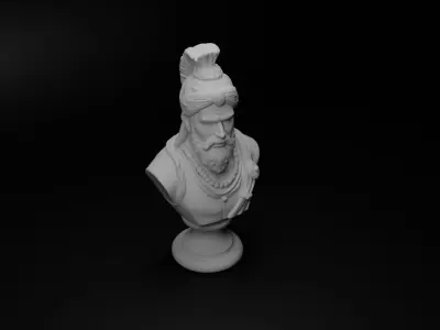 Indian Rajput Warrior Bust Chess 3D print model buy