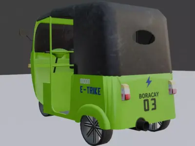Philippine E Trike Electric Tricycle   3D Model Low-poly 3D model