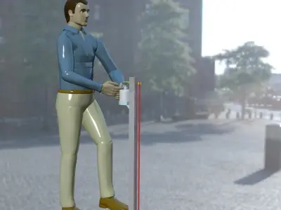 Foot Operated Sanitizer 3D model