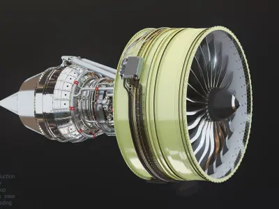 Turbofan Aircraft Engine 3D model