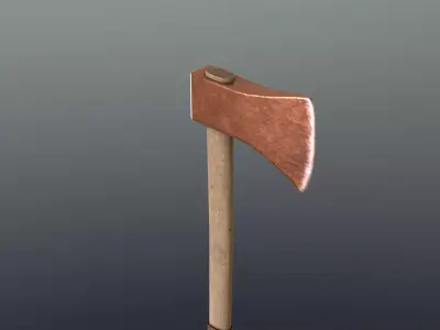 Axe - Copper Low-poly 3D model