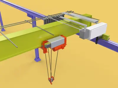 GIRDER OVERHEAD BRIDGE CRANE GANTRY HOIST 3D model