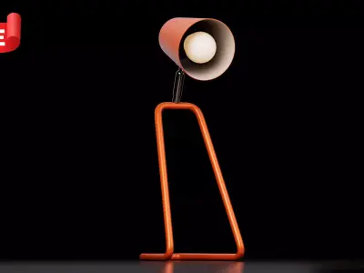 Modern Minimal Desk Lamp Free low-poly 3D model