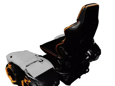 Futuristic Hoverbike Seat Damaged 3D model