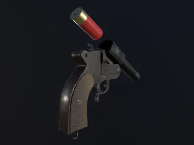 Flare gun Low-poly 3D model purchase