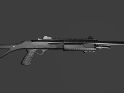 Shotgun Fabarm stf12 Low-poly 3D model