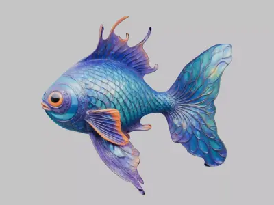 Stylized 3D Fish Model Low-poly 3D model