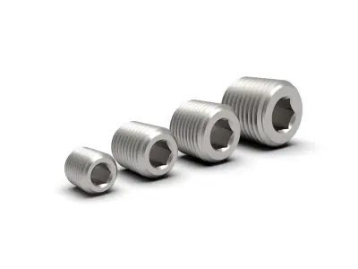 NPT male pipe plug with hex socket collection 3D model