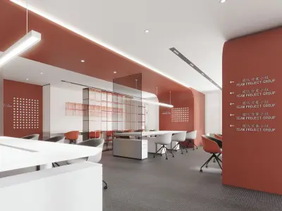  Office interior scene 12 3D model