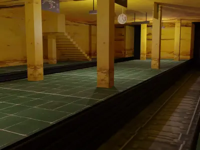 Dirty Metro Station Low-poly 3D model