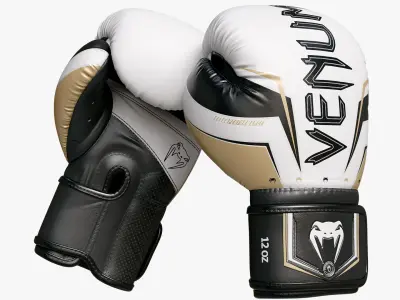 Boxing Punch Gloves White Venum Elite Evo 3D model