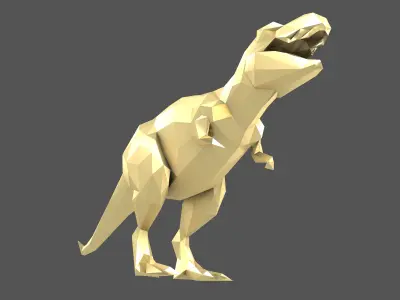 Low Poly Tyrannosaurus Statue v1 002 Low-poly 3D model