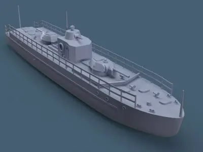 Armored boat 3D print model