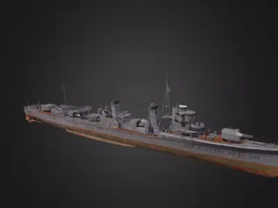 Fubuki warship Free 3D model