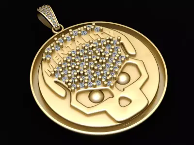 Diamond Skull Medallion 3D print model
