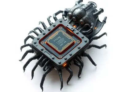 SciFi Microchip Spider Robot Low-poly 3D model