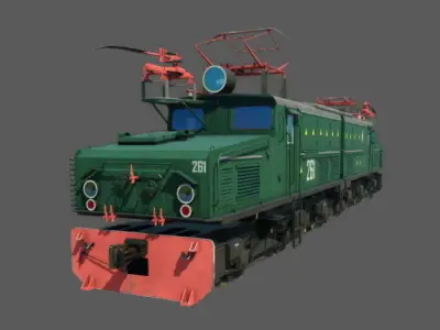 Industrial Electric Locomotive EL21 Low-poly 3D model