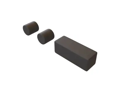 Morse Code U v1 001 Low-poly 3D model